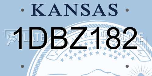1DBZ182 Kansas License Plate