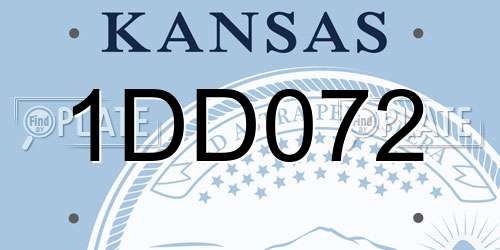 1DD072 Kansas License Plate