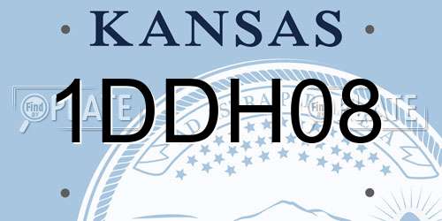 1DDH08 Kansas License Plate