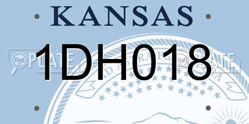 1DH018 Kansas License Plate