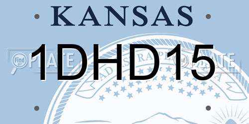 1DHD15 Kansas License Plate