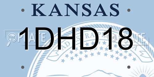 1DHD18 Kansas License Plate
