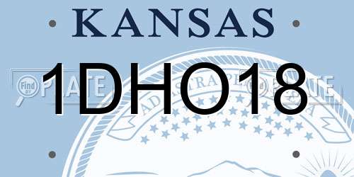 1DHO18 Kansas License Plate