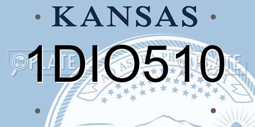 1DIO510 Kansas License Plate