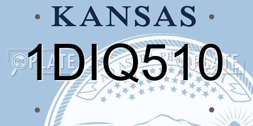 1DIQ510 Kansas License Plate