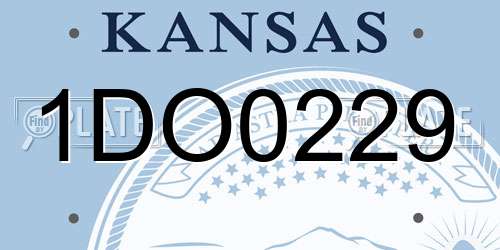 1DO0229 Kansas License Plate