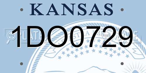 1DO0729 Kansas License Plate