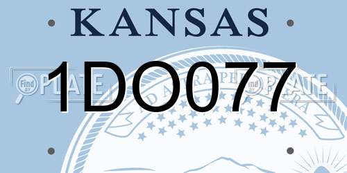 1DO077 Kansas License Plate