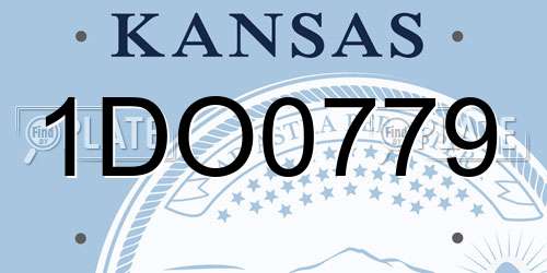 1DO0779 Kansas License Plate