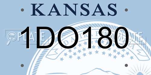 1DO180 Kansas License Plate