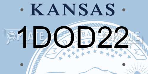 1DOD22 Kansas License Plate