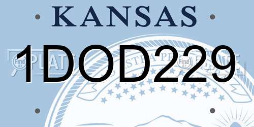 1DOD229 Kansas License Plate