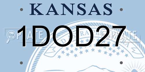 1DOD27 Kansas License Plate
