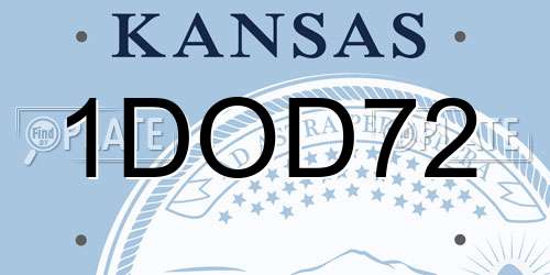 1DOD72 Kansas License Plate