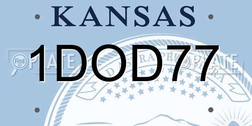 1DOD77 Kansas License Plate