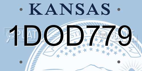 1DOD779 Kansas License Plate
