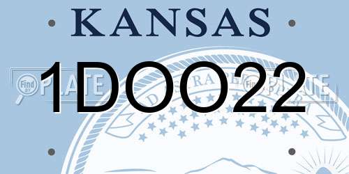 1DOO22 Kansas License Plate