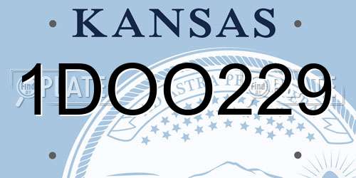 1DOO229 Kansas License Plate