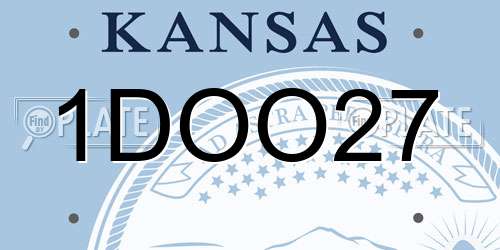 1DOO27 Kansas License Plate
