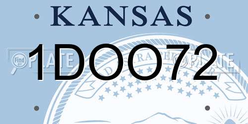 1DOO72 Kansas License Plate