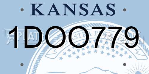 1DOO779 Kansas License Plate