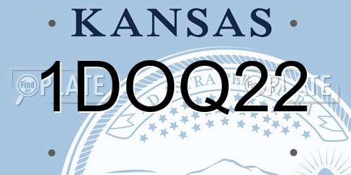 1DOQ22 Kansas License Plate