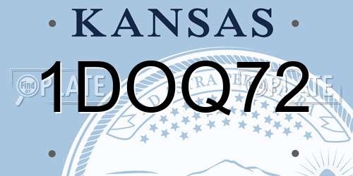 1DOQ72 Kansas License Plate