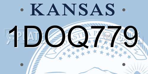 1DOQ779 Kansas License Plate