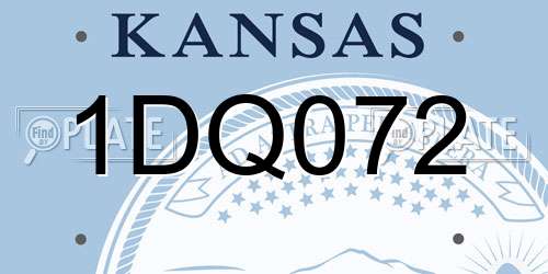 1DQ072 Kansas License Plate