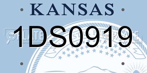 1DS0919 Kansas License Plate