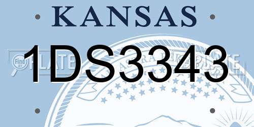 1DS3343 Kansas License Plate