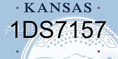 1DS7157 Kansas License Plate