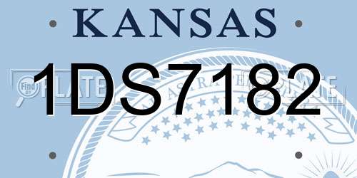 1DS7182 Kansas License Plate