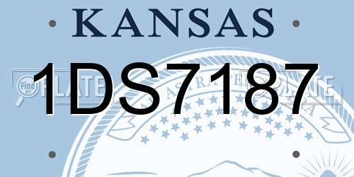 1DS7187 Kansas License Plate
