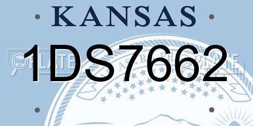 1DS7662 Kansas License Plate
