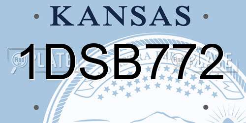 1DSB772 Kansas License Plate