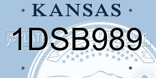 1DSB989 Kansas License Plate