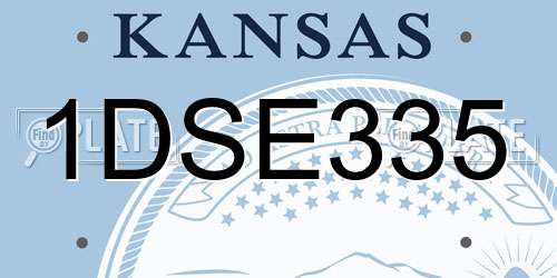 1DSE335 Kansas License Plate
