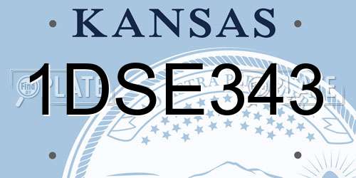 1DSE343 Kansas License Plate