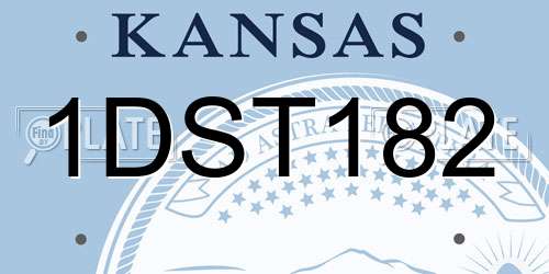 1DST182 Kansas License Plate