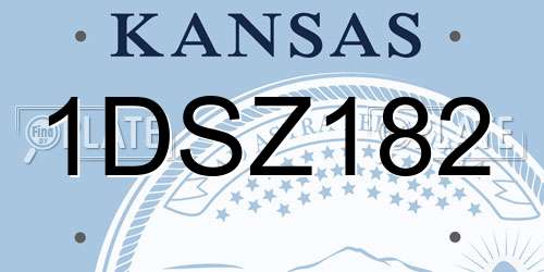 1DSZ182 Kansas License Plate