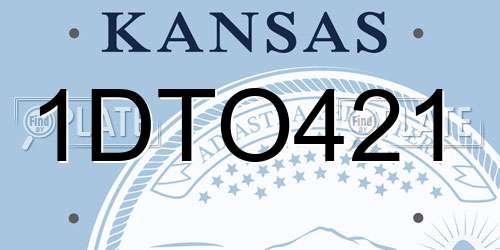 1DTO421 Kansas License Plate