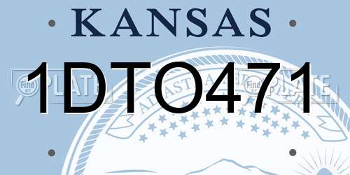 1DTO471 Kansas License Plate