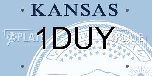1DUY Kansas License Plate