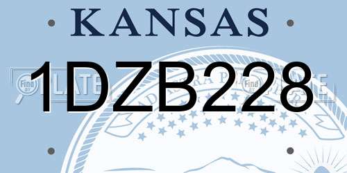 1DZB228 Kansas License Plate