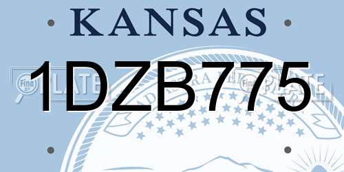 1DZB775 Kansas License Plate
