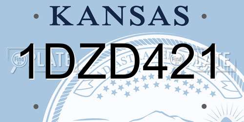 1DZD421 Kansas License Plate