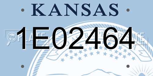 1E02464 Kansas License Plate