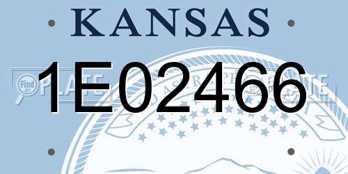 1E02466 Kansas License Plate