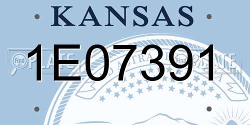 1E07391 Kansas License Plate